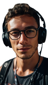 Young Man Portrait V26 Vinyl Car Decal Sticker – Waterproof & UV-Resistant 