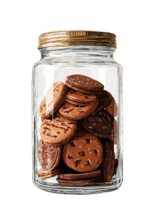 Chocolate Cookies Jar Vinyl Car Decal Sticker – Waterproof & UV-Resistant 