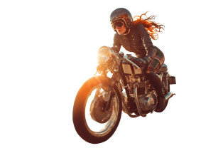 Female Motorcycle Rider Vinyl Car Decal Sticker – Waterproof & UV-Resistant Female Motorcycle Rider Vinyl Car Decal Sticker – Waterproof & UV-Resistant