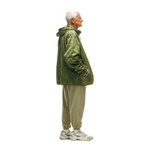 Elderly Man In Jacket Vinyl Car Decal Sticker – Waterproof & UV-Resistant 
