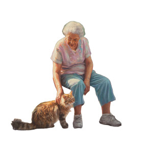 Elderly Woman With Cat Vinyl Car Decal Sticker – Waterproof & UV-Resistant Elderly Woman With Cat Vinyl Car Decal Sticker – Waterproof & UV-Resistant