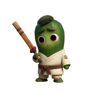 Martial Arts Cucumber Vinyl Car Decal Sticker – Waterproof & UV-Resistant 