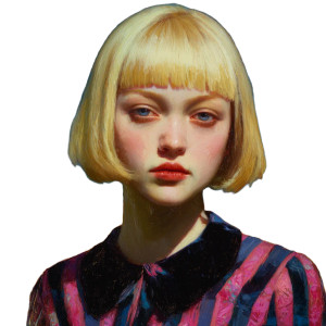 Retro-Futuristic Albino Portrait Vinyl Car Decal Sticker – Waterproof & UV-Resistant 