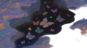 Fantasy Butterfly Scene V3 Vinyl Car Decal Sticker – Waterproof & UV-Resistant 