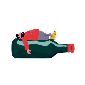 Man On Beer Bottle Vinyl Car Decal Sticker – Waterproof & UV-Resistant 