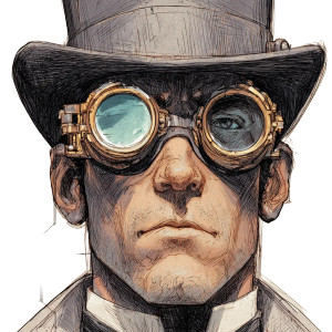 Steampunk Scientist Vinyl Car Decal Sticker – Waterproof & UV-Resistant 