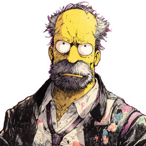 Homer In Miura Style Vinyl Car Decal Sticker – Waterproof & UV-Resistant 