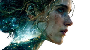 Futuristic Neural Portrait Vinyl Car Decal Sticker – Waterproof & UV-Resistant 