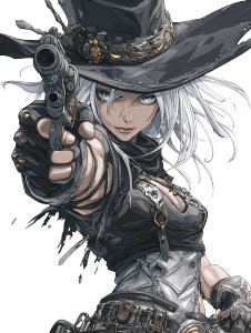 Steampunk Gunslinger V2 Vinyl Car Decal Sticker – Waterproof & UV-Resistant 