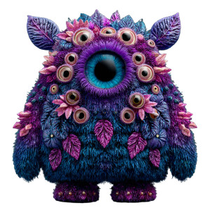 Fluffy Forest Monster Vinyl Car Decal Sticker – Waterproof & UV-Resistant 