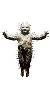 Creepy Spiked Doll Vinyl Car Decal Sticker – Waterproof & UV-Resistant 