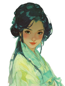 Serene Chinese Lady Vinyl Car Decal Sticker – Waterproof & UV-Resistant 