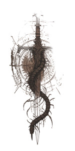 Gothic Sword Tattoo Vinyl Car Decal Sticker – Waterproof & UV-Resistant 