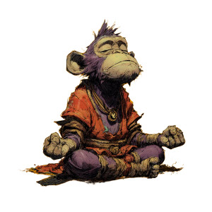 Meditating Monk V22 Vinyl Car Decal Sticker – Waterproof & UV-Resistant 