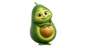 Smiling Pregnant Avocado Vinyl Car Decal Sticker – Waterproof & UV-Resistant 