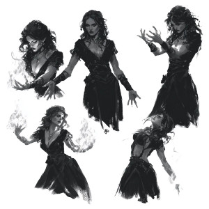 Dark Necromancer Poses Vinyl Car Decal Sticker – Waterproof & UV-Resistant 