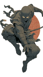 Stylized Ninja Vinyl Car Decal Sticker – Waterproof & UV-Resistant 