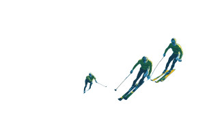 Retro Ski Scene Vinyl Car Decal Sticker – Waterproof & UV-Resistant 