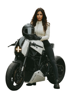 Futuristic Motorcycle Woman Vinyl Car Decal Sticker – Waterproof & UV-Resistant 