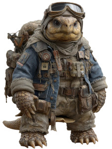 Tortoise Soldier Vinyl Car Decal Sticker – Waterproof & UV-Resistant 