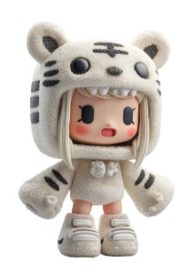 Cute Tiger Girl Vinyl Car Decal Sticker – Waterproof & UV-Resistant 