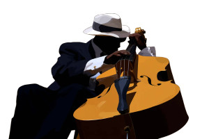 Jazz Musician Silhouette V3 Vinyl Car Decal Sticker – Waterproof & UV-Resistant 