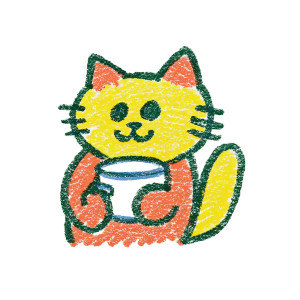 Crayon Cat Cafe Vinyl Car Decal Sticker – Waterproof & UV-Resistant 