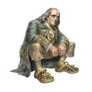 Benjamin Franklin Crocs Vinyl Car Decal Sticker – Waterproof & UV-Resistant 