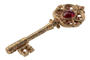Ornate Magical Key Vinyl Car Decal Sticker – Waterproof & UV-Resistant 