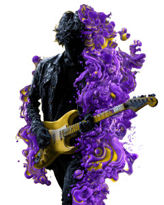 Dimensional Guitarist Vinyl Car Decal Sticker – Waterproof & UV-Resistant 