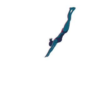 Athletic Girl Diving Vinyl Car Decal Sticker – Waterproof & UV-Resistant 