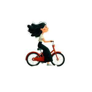 Girl Riding Bicycle V6 Vinyl Car Decal Sticker – Waterproof & UV-Resistant 