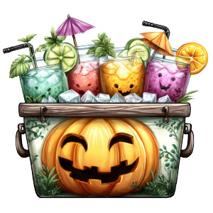 Spooky Drink Cooler Vinyl Car Decal Sticker – Waterproof & UV-Resistant 