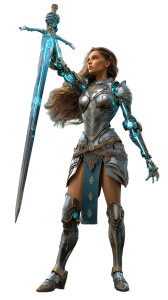 Cyber Joan Of Arc Vinyl Car Decal Sticker – Waterproof & UV-Resistant 