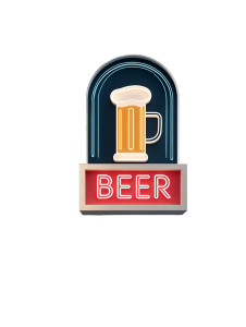 Neon Beer Sign Vinyl Car Decal Sticker – Waterproof & UV-Resistant 