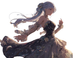 Elegant Anime Woman V20 Vinyl Car Decal Sticker – Waterproof & UV-Resistant 