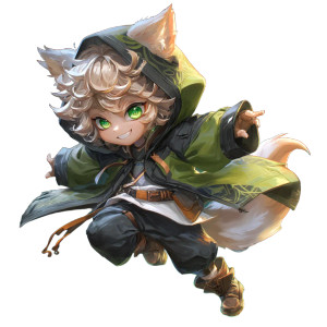 Chibi Fox Boy V2 Vinyl Car Decal Sticker – Waterproof & UV-Resistant 