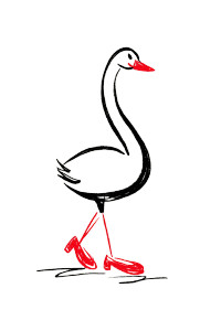 Picasso Swan Drawing Vinyl Car Decal Sticker – Waterproof & UV-Resistant 