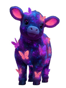 Glowing Cow Character Vinyl Car Decal Sticker – Waterproof & UV-Resistant 