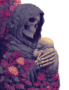 Hooded Skeleton Guardian Vinyl Car Decal Sticker – Waterproof & UV-Resistant 