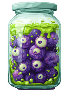 Creepy Eyeball Jar Vinyl Car Decal Sticker – Waterproof & UV-Resistant 