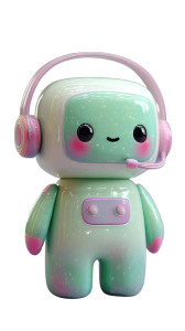 Kawaii Robot Receptionist Vinyl Car Decal Sticker – Waterproof & UV-Resistant 