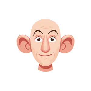 Bald Cartoon Head Vinyl Car Decal Sticker – Waterproof & UV-Resistant 