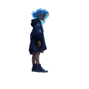 Ghostly Blue-Haired Girl Vinyl Car Decal Sticker – Waterproof & UV-Resistant 