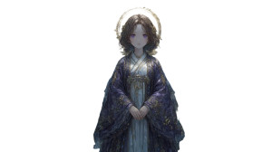 Sorrowful Celestial Goddess Vinyl Car Decal Sticker – Waterproof & UV-Resistant 