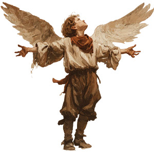 Baroque Cupid Boy Vinyl Car Decal Sticker – Waterproof & UV-Resistant 