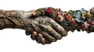 Contrasting Hands Shake Vinyl Car Decal Sticker – Waterproof & UV-Resistant 