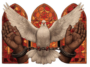 Shackled Hands Dove Vinyl Car Decal Sticker – Waterproof & UV-Resistant 