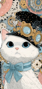 Steampunk Cat V2 Vinyl Car Decal Sticker – Waterproof & UV-Resistant 
