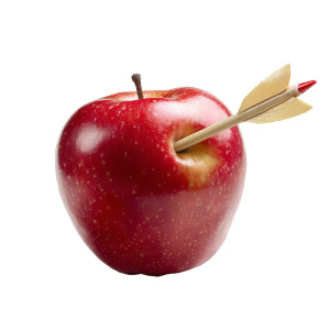 Pierced Apple Vinyl Car Decal Sticker – Waterproof & UV-Resistant 